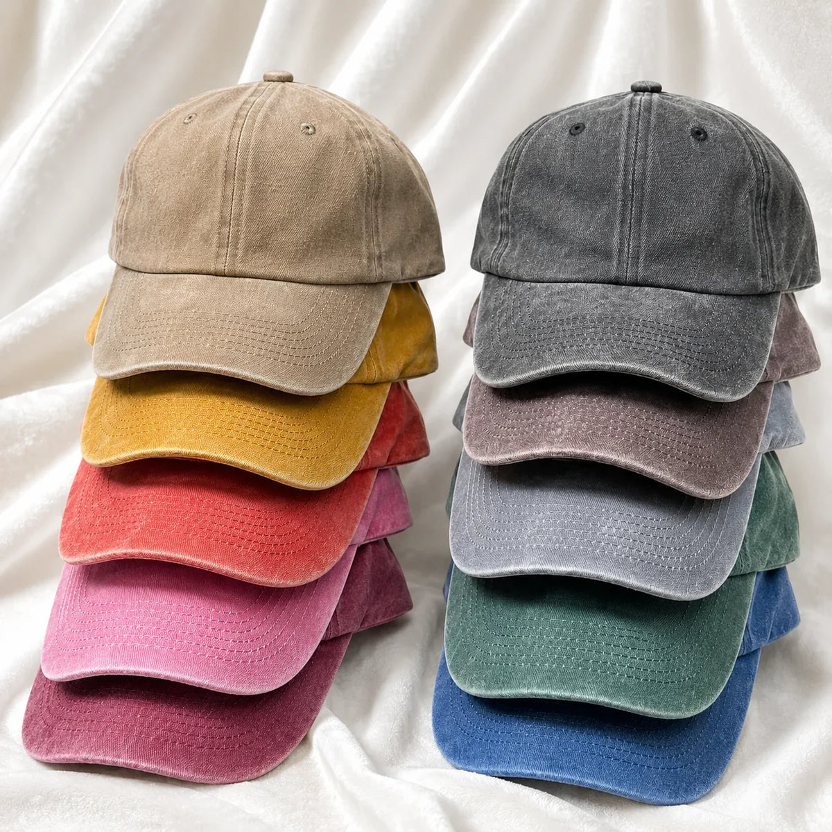 Personalized Name & Year Pink Ribbon Embroidered Washed Cap, Awareness Gift
